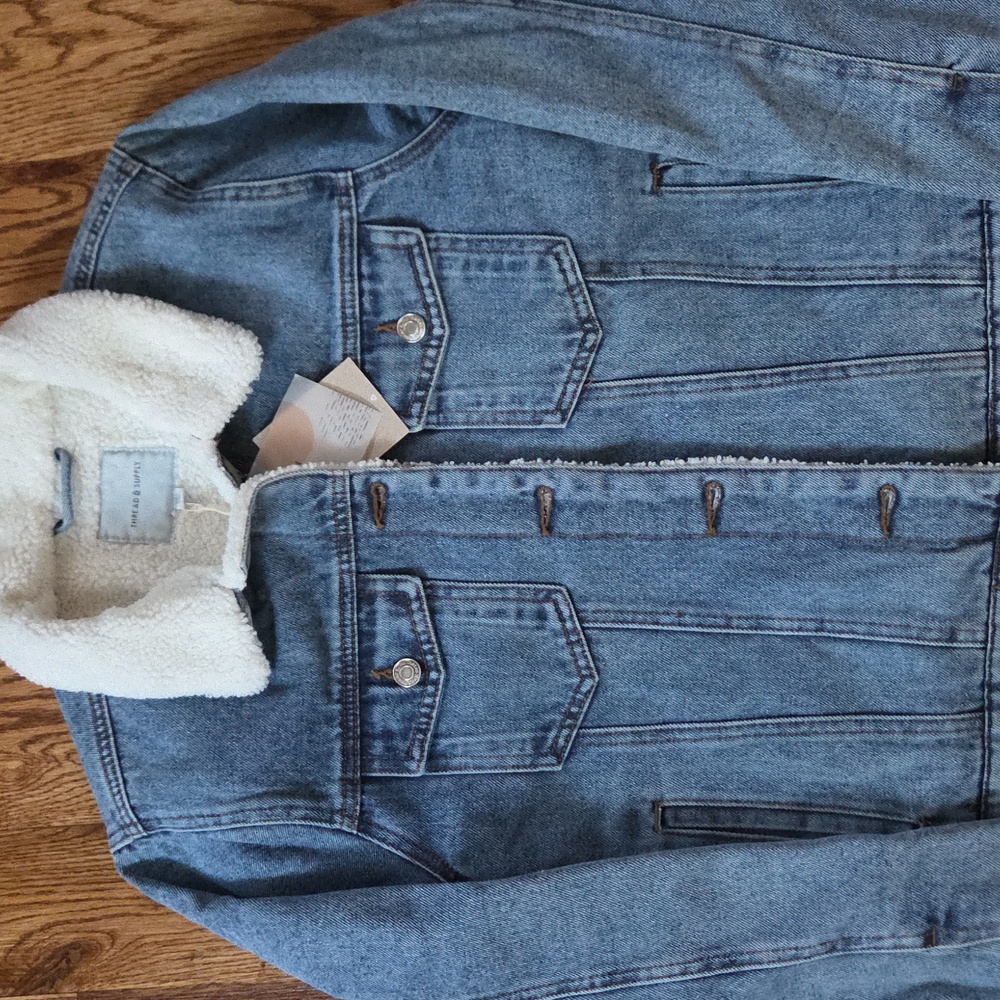 NWT THREAD & SUPPLY SOFT DENIM SHERPA LINED JACKET